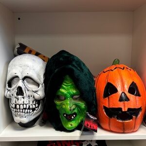 Spooky Green Witch Costume Mask for Kids